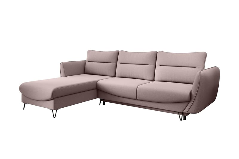Lence Sovesofa m. Divan Oppbevaring - Lyserosa - Møbler - Sofaer - Sovesofaer - Sovesofa divan