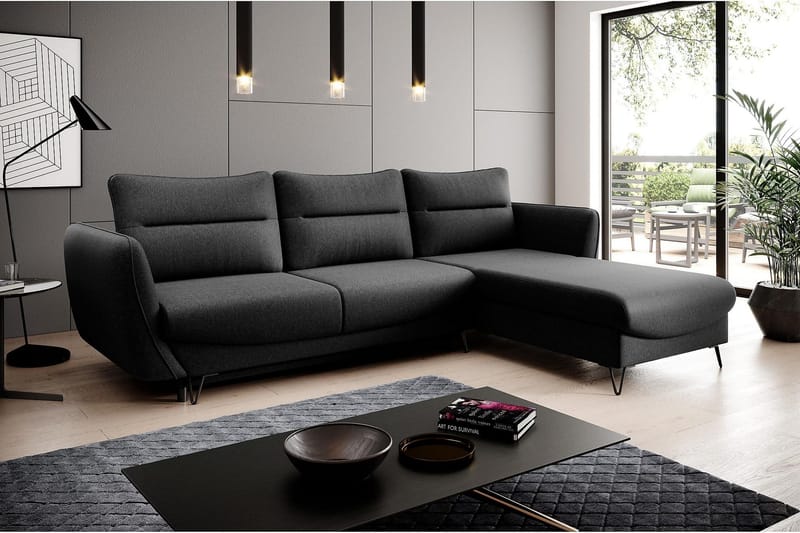 Lence Sovesofa m. Divan Oppbevaring - Mørkegrå - Møbler - Sofaer - Sovesofaer - Sovesofa divan