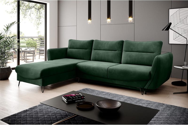 Lence Sovesofa m. Divan Oppbevaring - Mørkegrønn - Møbler - Sofaer - Sovesofaer - Sovesofa divan