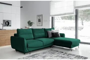 Lence Sovesofa m. Divan Oppbevaring - Mørkegrønn - Møbler - Sofaer - Sovesofaer - Sovesofa divan