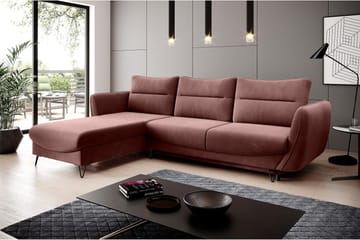 Lence Sovesofa m. Divan Oppbevaring - Rosa - Møbler - Sofaer - Sovesofaer - Sovesofa divan