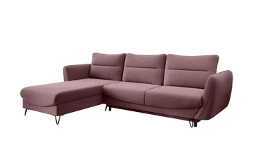 Lence Sovesofa m. Divan Oppbevaring - Rosa - Møbler - Sofaer - Sovesofaer - Sovesofa divan