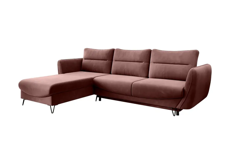 Lence Sovesofa m. Divan Oppbevaring - Rosa - Møbler - Sofaer - Sovesofaer - Sovesofa divan