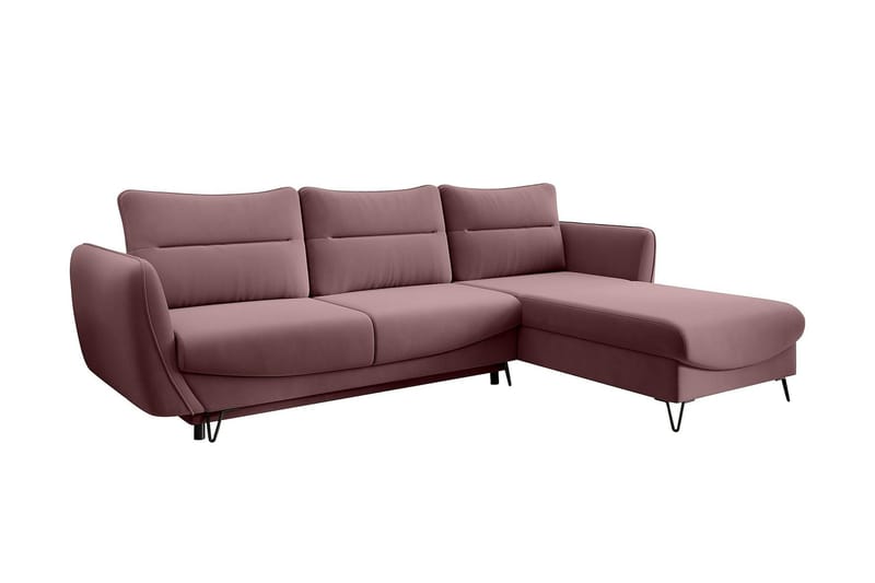 Lence Sovesofa m. Divan Oppbevaring, Rosa
