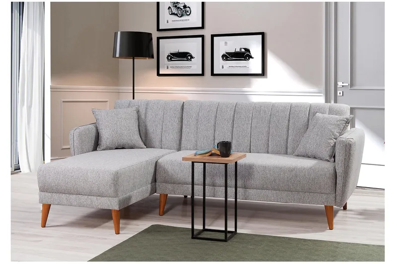 Lepinas Sovesofa med Divan Venstre - Grå/Natur - Møbler - Sofaer - Sovesofaer - Sovesofa divan