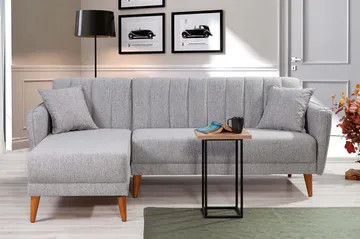 Lepinas Sovesofa med Divan Venstre - Grå/Natur - Møbler - Sofaer - Sovesofaer - Sovesofa divan