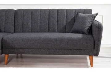 Lepinas Sovesofa med Divan Venstre - Mørkegrå/Natur - Møbler - Sofaer - Sovesofaer - Sovesofa divan