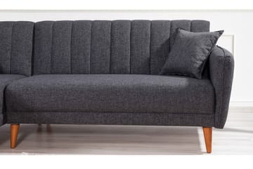Lepinas Sovesofa med Divan Venstre - Mørkegrå/Natur - Møbler - Sofaer - Sovesofaer - Sovesofa divan