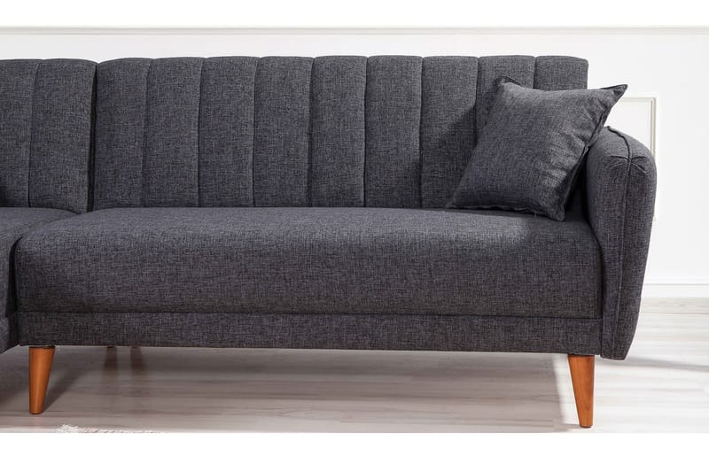 Lepinas Sovesofa med Divan Venstre - Mørkegrå/Natur - Møbler - Sofaer - Sovesofaer - Sovesofa divan