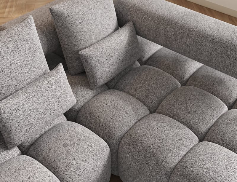 Levvi 3-seters boblete sovesofa med divan, høyre - Coralline 03 - Møbler - Sofaer - Sovesofaer - Sovesofa divan