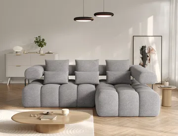 Levvi 3-seters boblete sovesofa med divan, høyre - Coralline 03 - Møbler - Sofaer - Sovesofaer - Sovesofa divan