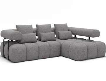 Levvi 3-seters boblete sovesofa med divan, høyre - Coralline 03 - Møbler - Sofaer - Sovesofaer - Sovesofa divan
