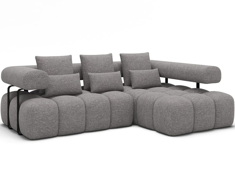 Levvi 3-seters boblete sovesofa med divan, høyre, Coralline 03