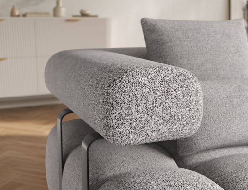 Levvi 3-seters boblete sovesofa med divan, høyre - Coralline 03 - Møbler - Sofaer - Sovesofaer - Sovesofa divan
