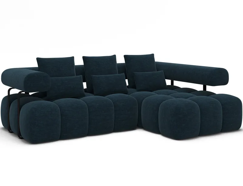 Levvi 3-seters boblete sovesofa med divan, høyre, Manhattan 40