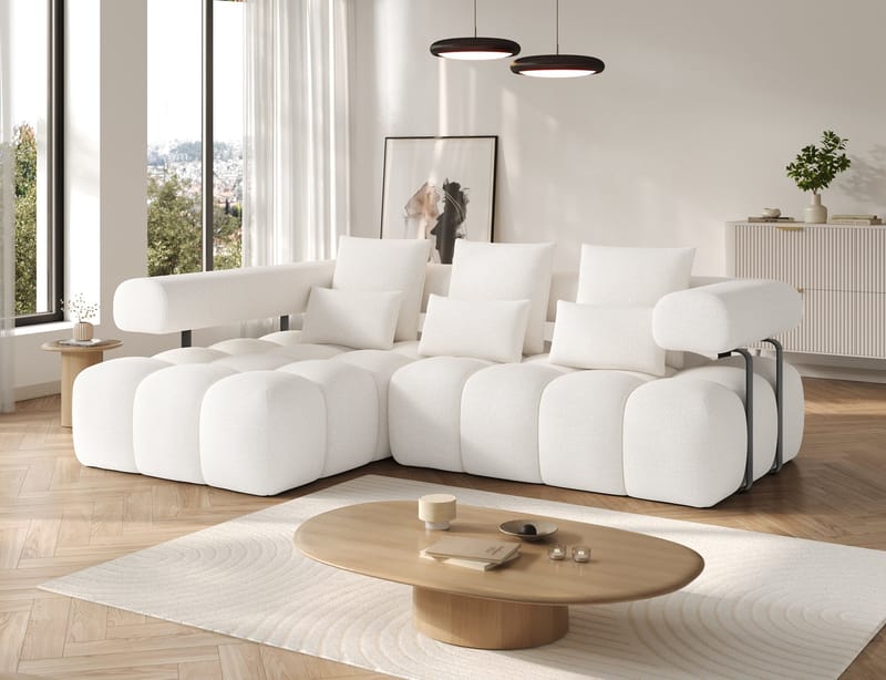 Levvi 3-seters Bubblig sovesofa med divan Venstre - Jaffray 01 - Møbler - Sofaer - Sovesofaer - Sovesofa divan