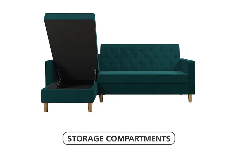 Liberty Divansovesofa Grønn - CosmoLiving - Møbler - Sofaer - Sovesofaer - Sovesofa divan