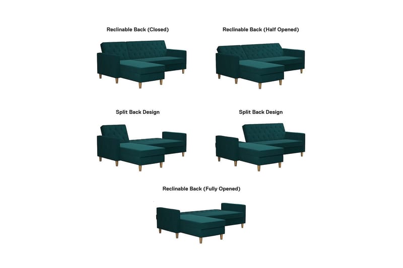 Liberty Divansovesofa Grønn - CosmoLiving - Møbler - Sofaer - Sovesofaer - Sovesofa divan