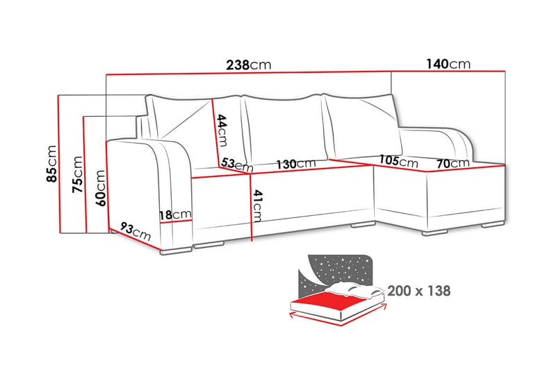 Liliana Divanbäddsoffa NO_BRAND Sense 9 + Sense 14 - Møbler - Sofaer - Sovesofaer - Sovesofa divan