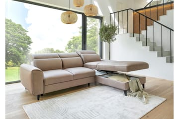 Manni 3-seters Sovesofa m. Divan med Oppbevaring - Lys grå - Møbler - Sofaer - Sovesofaer - Sovesofa divan