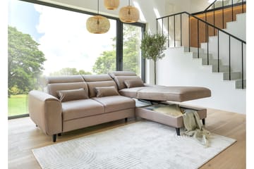 Manni 3-seters Sovesofa m. Divan med Oppbevaring - Lys grå - Møbler - Sofaer - Sovesofaer - Sovesofa divan