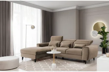 Manni 3-seters Sovesofa m. Divan med Oppbevaring - Lys grå - Møbler - Sofaer - Sovesofaer - Sovesofa divan