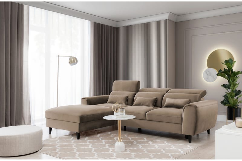 Manni 3-seters Sovesofa m. Divan med Oppbevaring - Lys grå - Møbler - Sofaer - Sovesofaer - Sovesofa divan