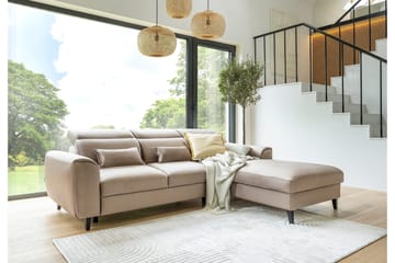 Manni 3-seters Sovesofa m. Divan med Oppbevaring - Lys grå - Møbler - Sofaer - Sovesofaer - Sovesofa divan