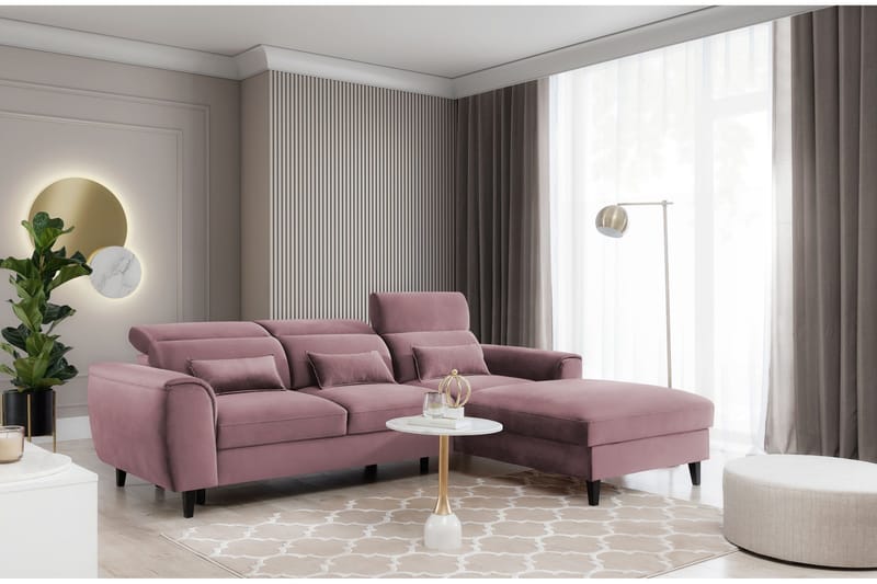 Manni 3-seters Sovesofa m. Divan med Oppbevaring - Rosa - Møbler - Sofaer - Sovesofaer - Sovesofa divan