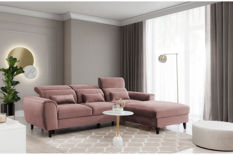 Manni 3-seters Sovesofa m. Divan med Oppbevaring - Rosa - Møbler - Sofaer - Sovesofaer - Sovesofa divan