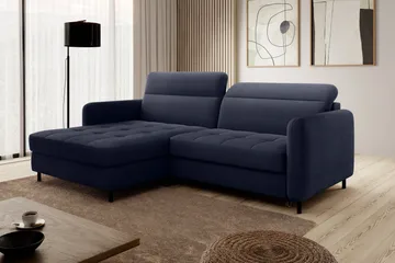 Manoti 3-seters Sovesofa m. Divan med Oppbevaring - Blå - Møbler - Sofaer - Sovesofaer - Sovesofa divan