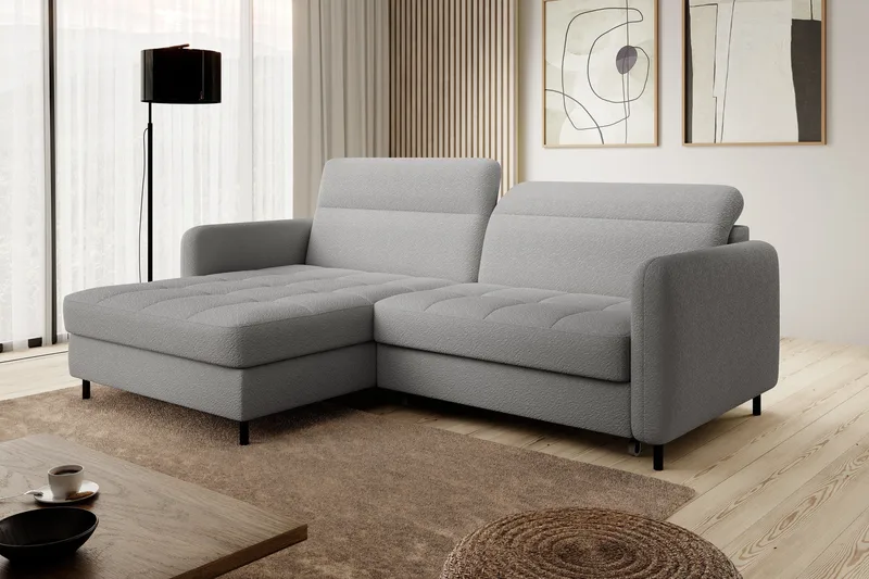Manoti 3-seters Sovesofa m. Divan med Oppbevaring, Grå