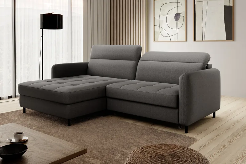 Manoti 3-seters Sovesofa m. Divan med Oppbevaring, Grå