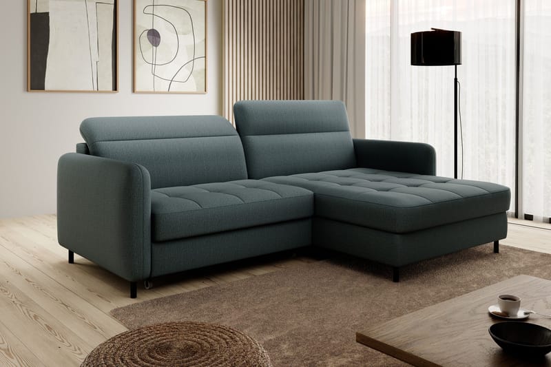 Manoti 3-seters Sovesofa m. Divan med Oppbevaring - Grå - Møbler - Sofaer - Sovesofaer - Sovesofa divan