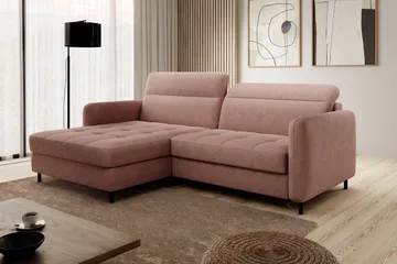Manoti 3-seters Sovesofa m. Divan med Oppbevaring - Rosa - Møbler - Sofaer - Sovesofaer - Sovesofa divan
