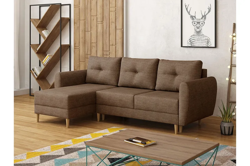 Manstad Hjørnesovesofa - Brun - Møbler - Sofaer - Sovesofaer - Sovesofa divan
