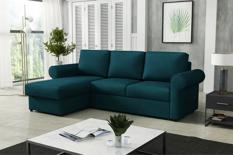 Monaco Hjørnesofa - Blå - Møbler - Sofaer - Sovesofaer - Sovesofa divan