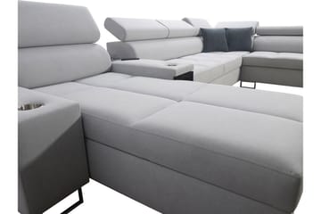 Morenia 4-seter Sovesofa 127x195 cm med Oppbevaring i Stoff - Grå - Møbler - Sofaer - Sovesofaer - Sovesofa divan