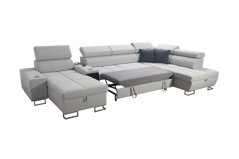 Morenia 4-seter Sovesofa 127x195 cm med Oppbevaring i Stoff - Svart - Møbler - Sofaer - Sovesofaer - Sovesofa divan