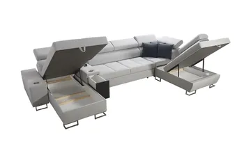 Morenia 4-seter Sovesofa 127x195 cm med Oppbevaring i Stoff - Svart - Møbler - Sofaer - Sovesofaer - Sovesofa divan