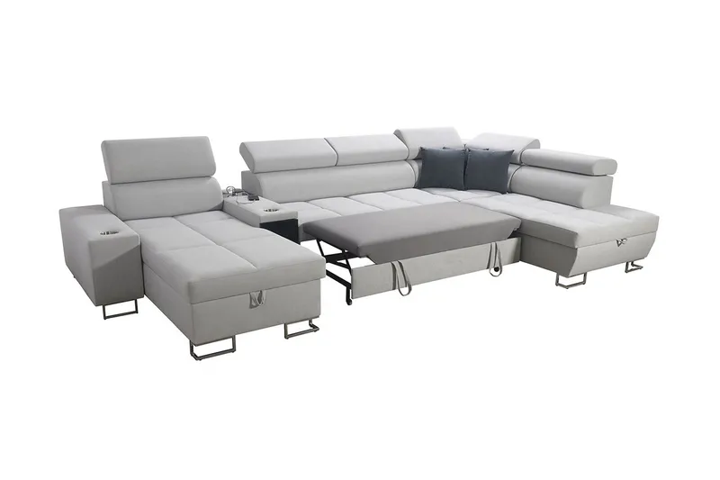 Morenia 4-seters Hjørnesovesofa Høyre - Lysegrå - Møbler - Sofaer - Sovesofaer - Sovesofa divan