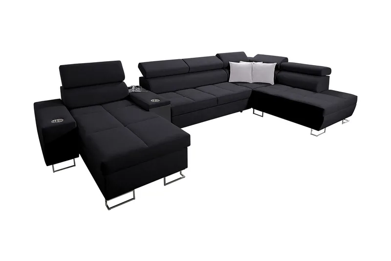Morenia 4-seters Hjørnesovesofa Venstre, Svart