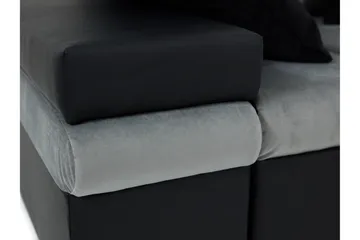 Naoma 3-seters Sovesofa med Divan L-formet Høyre med Oppbeva - Fløyel/Grå - Møbler - Sofaer - Sovesofaer - Sovesofa divan