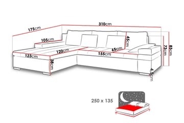 Naoma 3-seters Sovesofa med Divan L-formet Høyre med Oppbeva - Fløyel/Grå - Møbler - Sofaer - Sovesofaer - Sovesofa divan