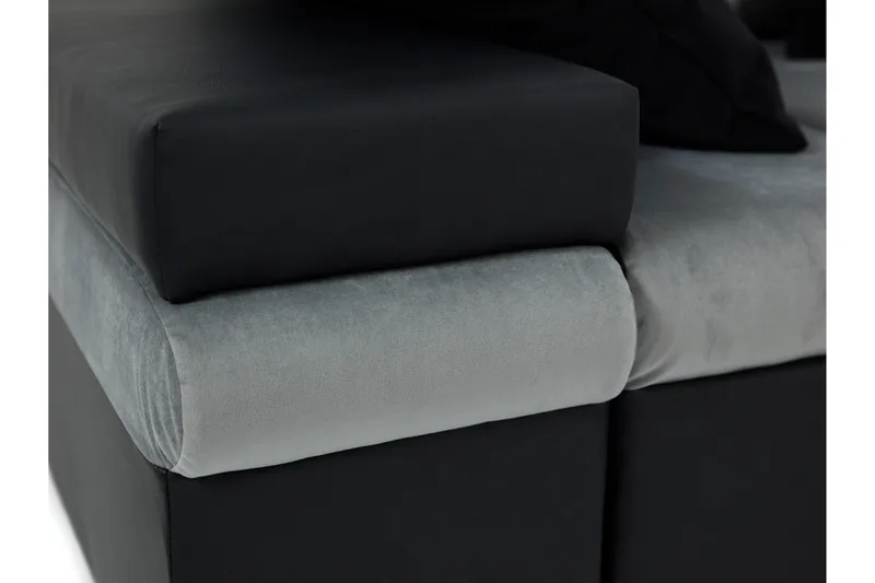 Naoma 3-seters Sovesofa med Divan L-formet Venstre m Oppbeva - Fløyel/Grå - Møbler - Sofaer - Sovesofaer - Sovesofa divan