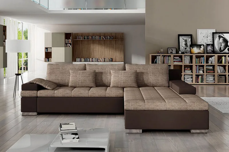 Naoma Sovesofa med Divan Høyre - Beige/Brun - Møbler - Sofaer - Sovesofaer - Sovesofa divan