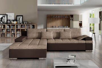 Naoma Sovesofa med Divan Venstre - Beige/Brun - Møbler - Sofaer - Sovesofaer - Sovesofa divan