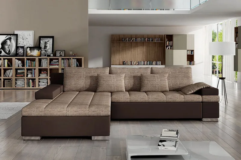 Naoma Sovesofa med Divan Venstre - Beige/Brun - Møbler - Sofaer - Sovesofaer - Sovesofa divan