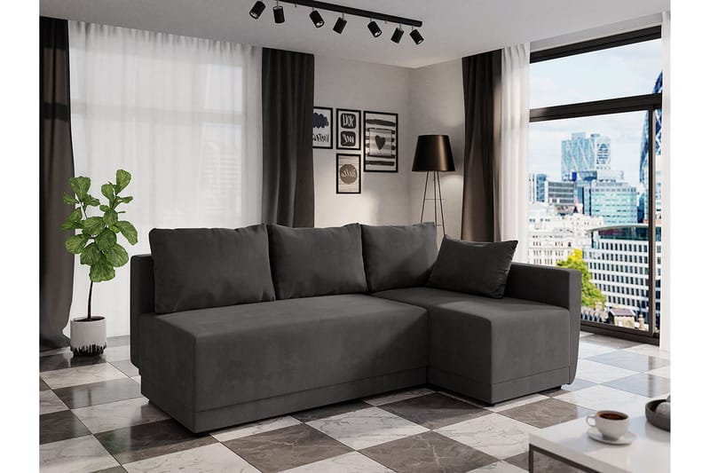 Nestor Hjørnesofa Høyre - Svart - Møbler - Sofaer - Sovesofaer - Sovesofa divan