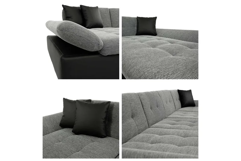 Niesha U-sovesofa - Svart - Møbler - Sofaer - Sovesofaer - Sovesofa divan